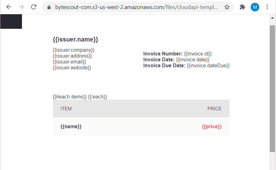 Screenshot of HTML Template To Generate PDF Invoice With Barcode