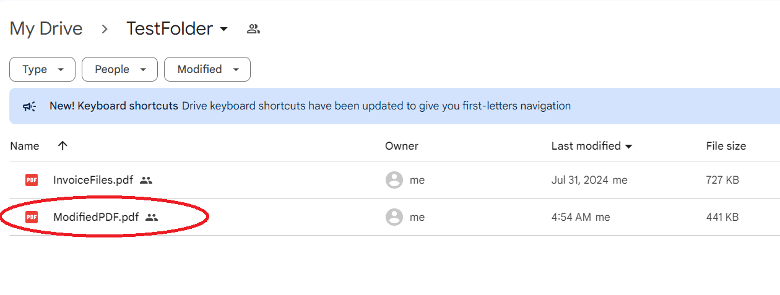 Open Google Drive Folder