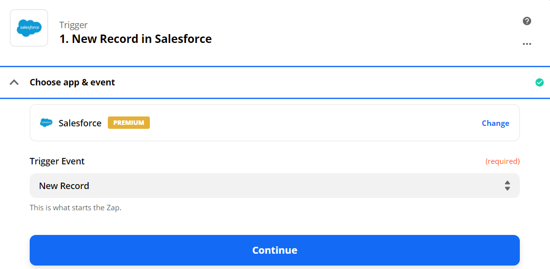 New Record in Salesforce