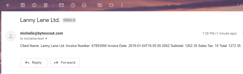 Screenshot of Recipient’s Gmail Inbox