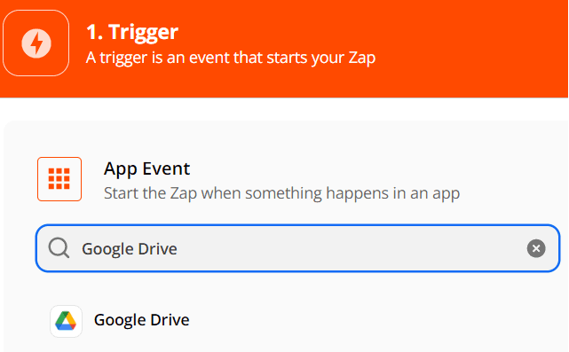 Select a trigger app