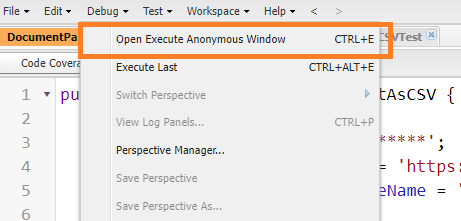 Open Execute Anonymous Window