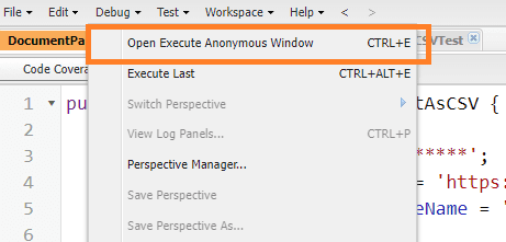 Open Execute Anonymous Window