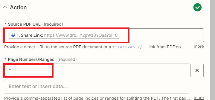 Zapier - PDF.co Action configuration
