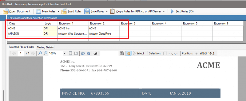 Classifier Test Tool