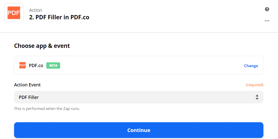 PDF Filler Zapier Action