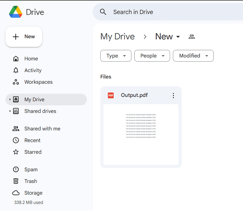 Verify in Google Drive Folder