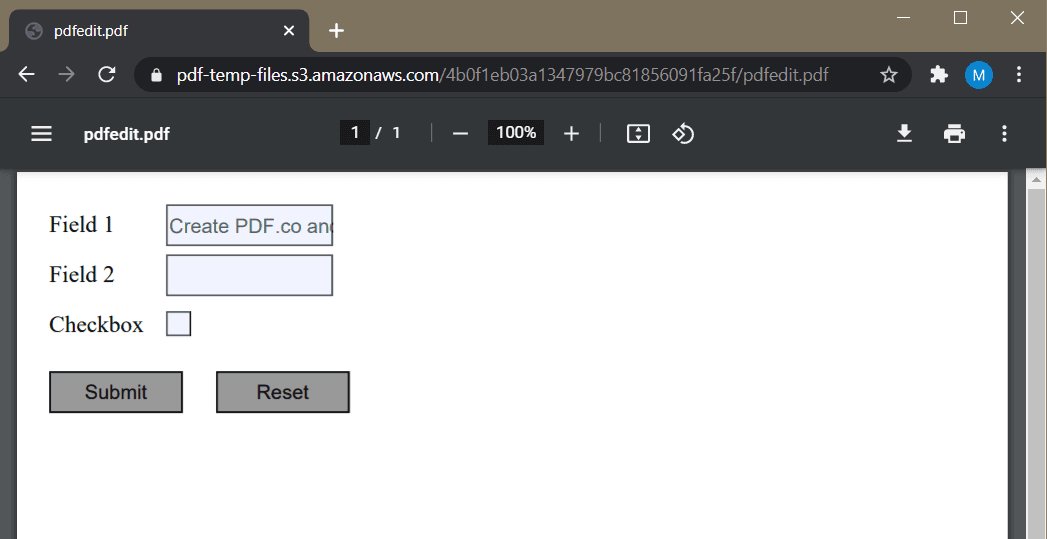 PDF Form Filled Out With Asana New Task Name
