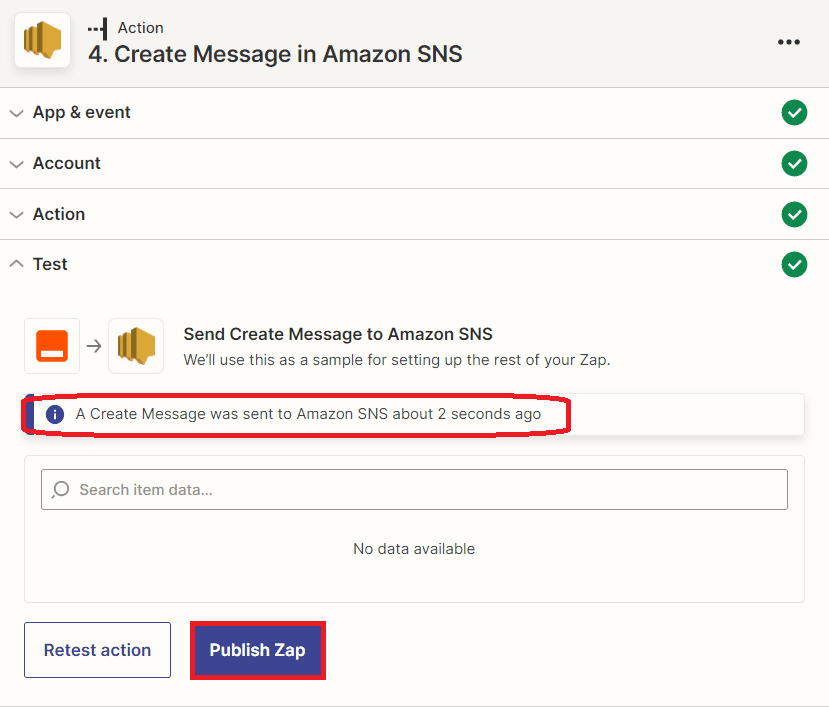 SNS Test Result