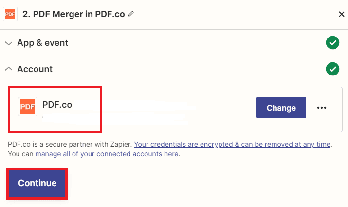 Zapier - PDF.co connection