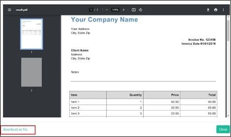 Screenshot of Generated Scanned PDF