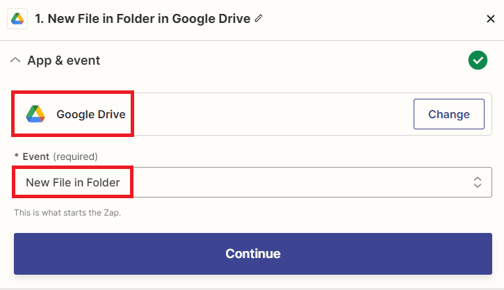 Zapier - New File in Folder