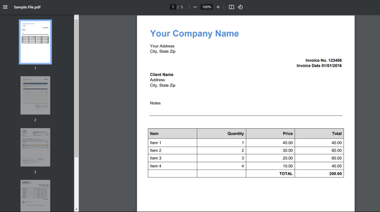 Sample PDF Invoice