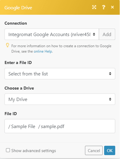 Set up the Google Drive module