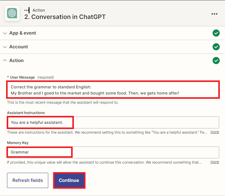 ChatGPT Configuration