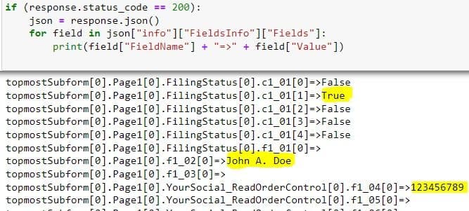 Extraction of PDF Form Fields