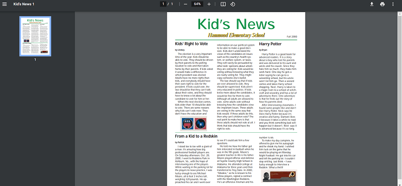 Screenshot of the Sample PDF