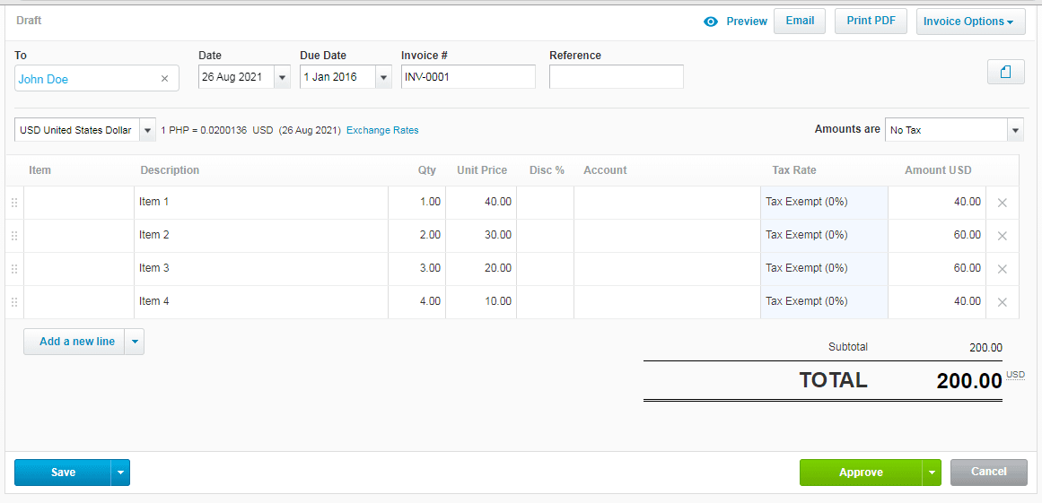 Output of Sales Invoice