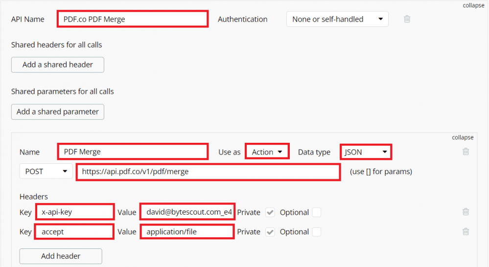 API Connector Configuration