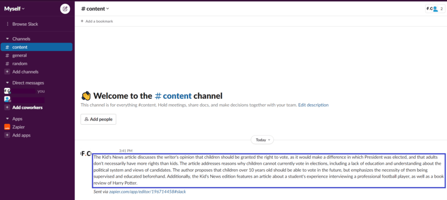 Slack Content Channel